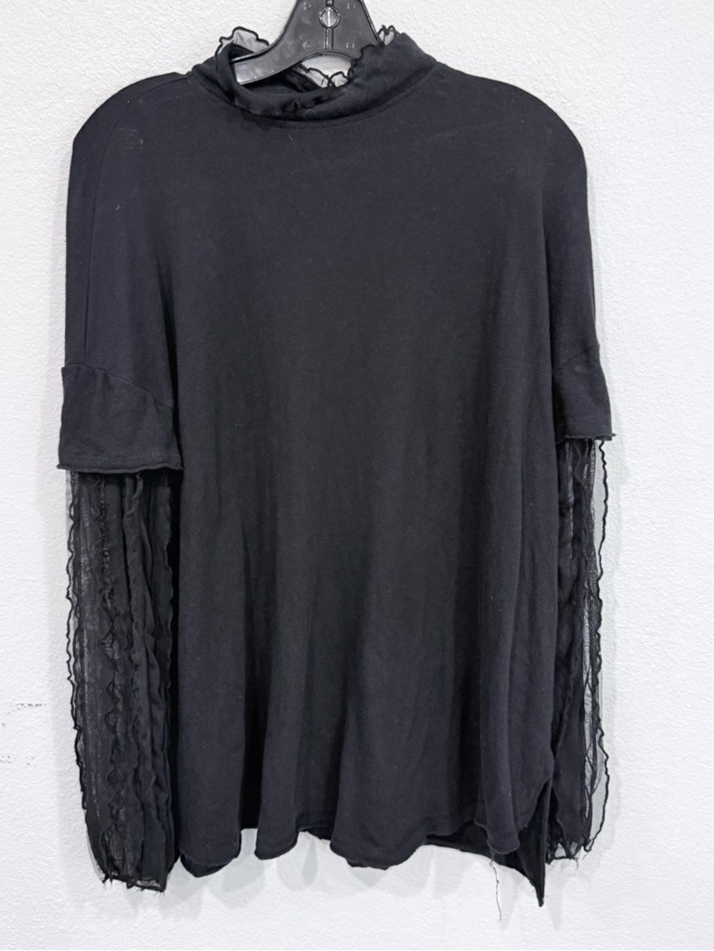 Free People On Your Sleeve Long Sleeve Top Black Women’s Size Small‎ - Picture 5 of 6